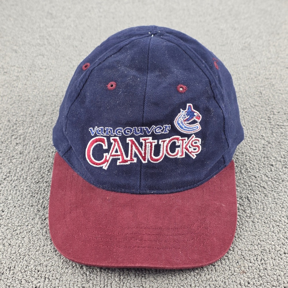 Pro Player Vancouver Canucks Hat Mens Blue Maroon Vintage 90s NHL OSFA